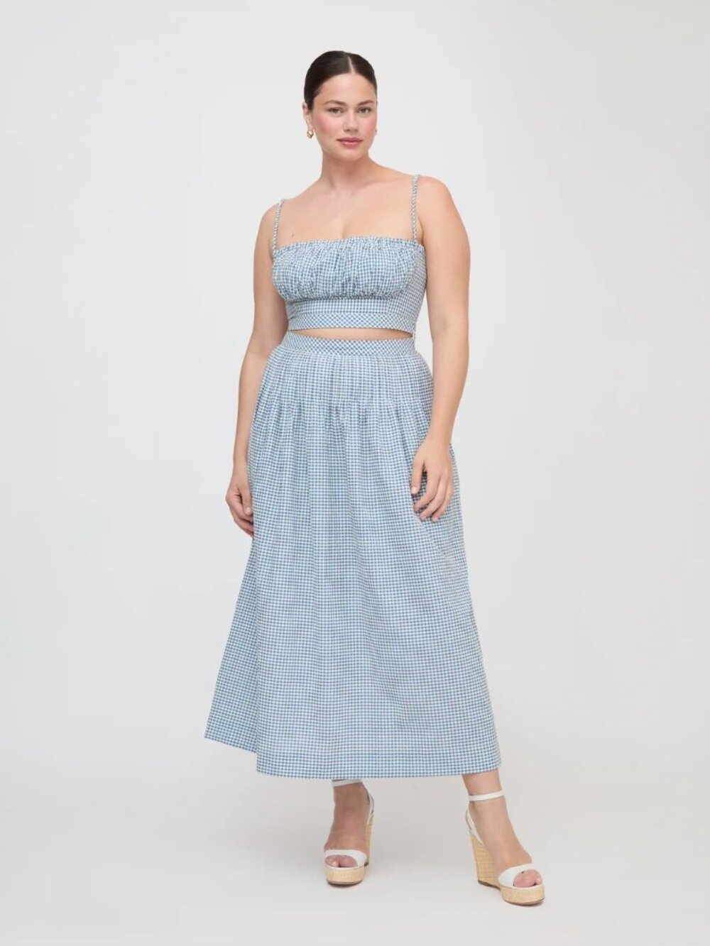 NEW Hill House Home The Ame Skirt in Lagoon Teal Gingham - Picture 9 of 9
